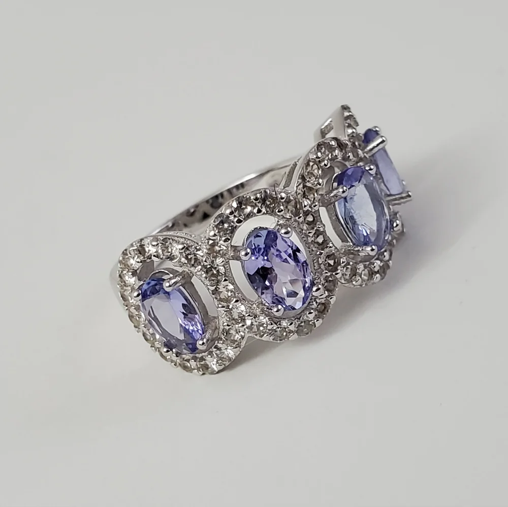 Twilight Symphony Sterling Silver 925 Tanzanite Ring